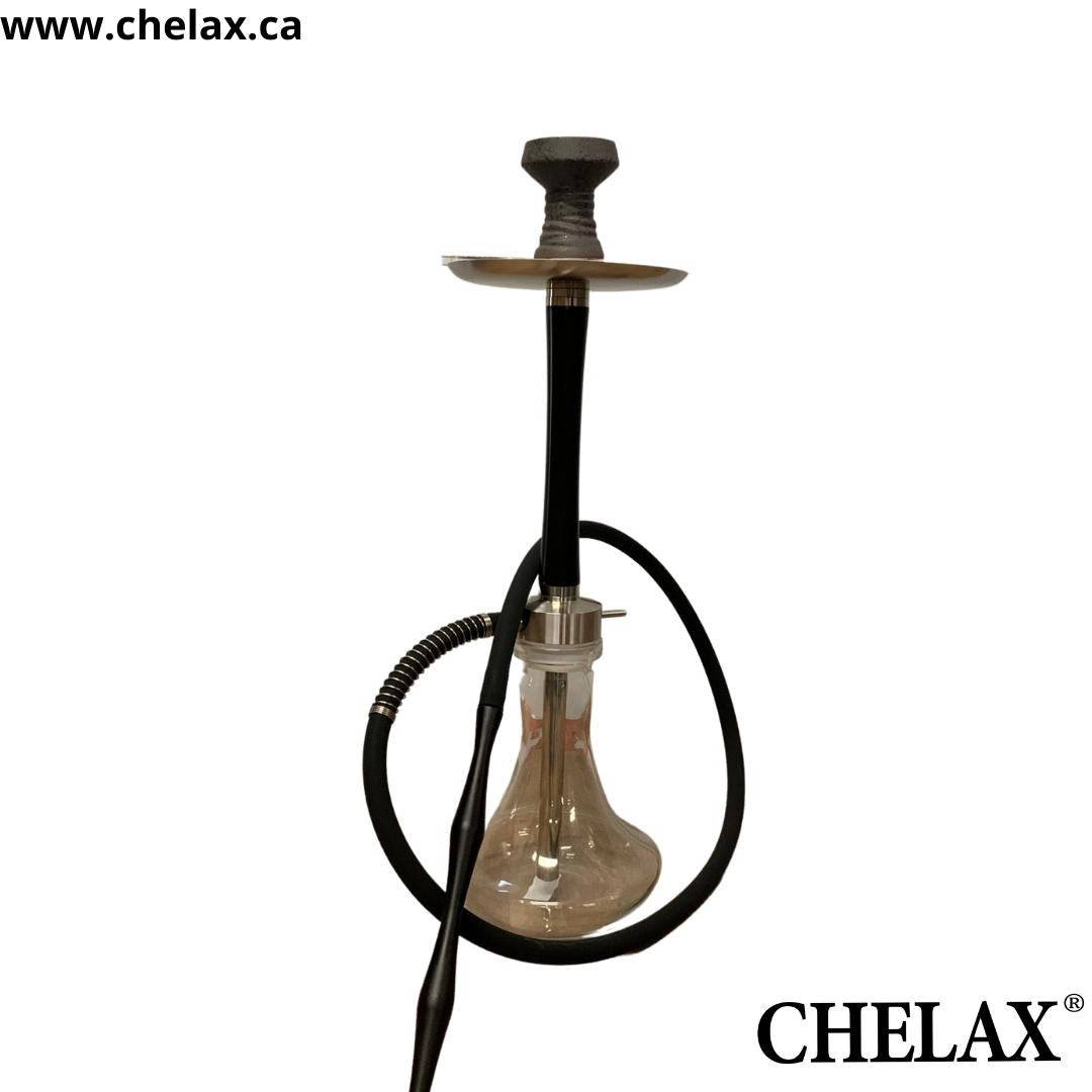 Chelax Hookah Heavy Black Stainless 23 Inch Chelax Canadian Hookahs and Shisha