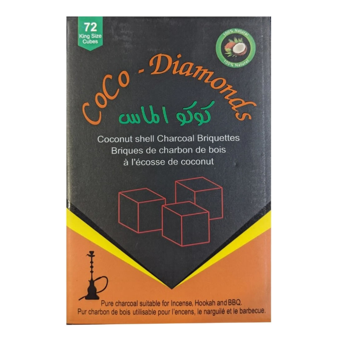 Coco Diamond Charcoal (72 Pieces) Chelax Canadian Hookahs and Shisha